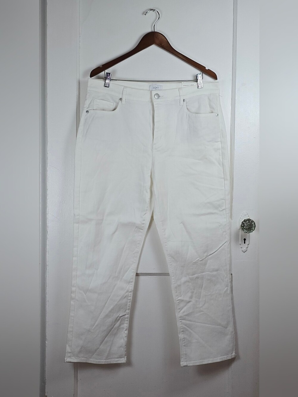 LOFT Factory White Straight Crop High Rise Jeans NEW W/ Tag 14